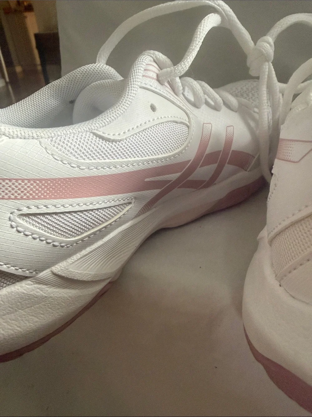 Asics Gel-Rocket 12 White and Light Pink Women's Athletic Sneakers - Picture 6 of 9